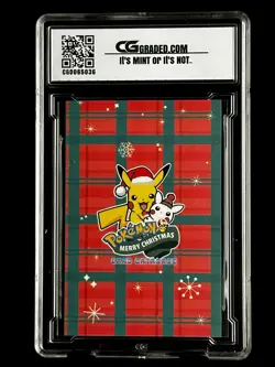 2024 Pokemon CG 10 Pristine PIKACHU Christmas Data TCG XMAS Holiday CGC PSA 6 - Image 2
