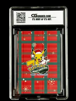 2024 Pokemon CG 10 Pristine PIKACHU Christmas Data TCG XMAS Holiday CGC PSA 4 - Image 2