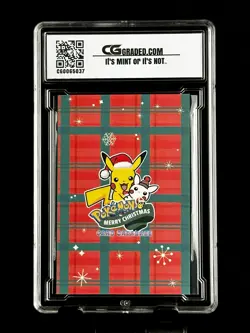 2024 Pokemon CG 10 Pristine PIKACHU Christmas Data TCG XMAS Holiday CGC PSA - Image 2