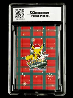2024 Pokemon CG 10 Pristine PIKACHU Christmas Data TCG XMAS Holiday CGC PSA 8 - Image 2