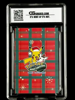 2024 Pokemon CG 10 Pristine PIKACHU Christmas Data TCG XMAS Holiday CGC PSA 5 - Image 2