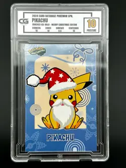 2024 Pokemon CG 10 Pristine PIKACHU Christmas Data TCG XMAS Holiday 2 CGC PSA - Image 1