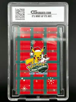 2024 Pokemon CG 10 Pristine PIKACHU Christmas Data TCG XMAS Holiday 2 CGC PSA - Image 2
