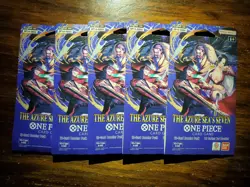 One Piece OP14 The Azure Sea’s Seven Sleeved Booster Pack Lot Of 5 - Image 1