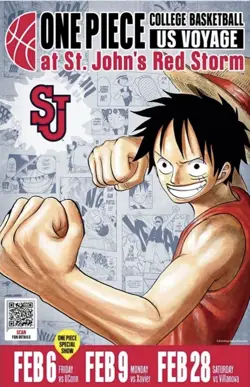 One Piece College Basketball US Voyage Monkey.D.Luffy Card + SJU poster - Image 2