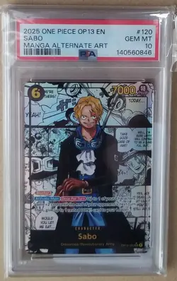 SABO PSA 10 2025 ONE PIECE OP13 CARRYING ON HIS WILL MANGA ALTERNATE ART #120 EN - Image 5