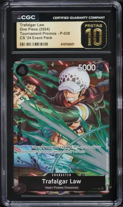 2024 One Piece Tournament Promo Championship Event Pack Trafalgar Law #P-038 CGC - Image 1