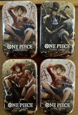 Bandai One Piece CCG 4 Tins Set Vol.2 Sealed Decks Promo Booster English - Image 1