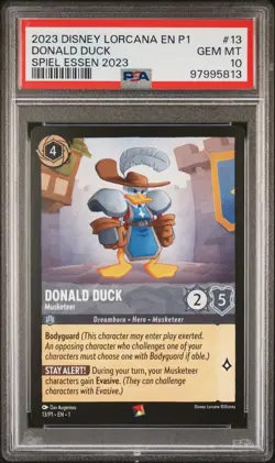 2023 DISNEY LORCANA EN P1-PROMO SPIEL ESSEN 2023 DONALD DUCK - MUSKETEER PSA 10 - Image 1