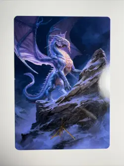 MTG Art Card: Ancient Silver Dragon (Gold-Stamped Signature) - Image 1