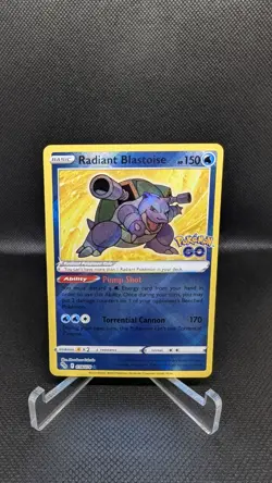 Pokemon TCG Radiant Blastoise Holo Card 018/078 Pokemon Go Rare, Near Mint/Mint - Image 2