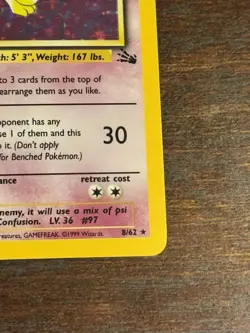 Hypno 8/62 Fossil Set Holo Rare Vintage WotC Pokemon Card LP - Image 4