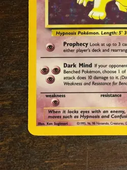 Hypno 8/62 Fossil Set Holo Rare Vintage WotC Pokemon Card LP - Image 5