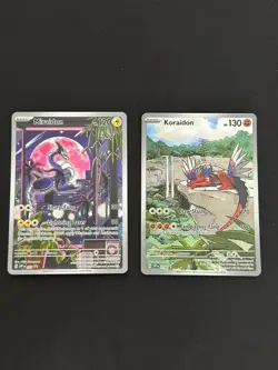 Pokemon Miraidon and Koraidon Full Art Promo Card 013&014 NM Condition - Image 1