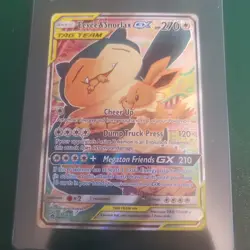 Eevee & Snorlax GX SM169 Tag Team Black Star Promo English NM Pokemon Card - Image 1