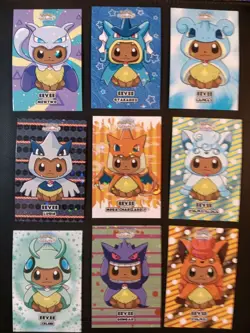 Pokemon Let's Go Eevee Database Set Eevee Poncho Star HOLO SET 9 Cards Peru - Image 2