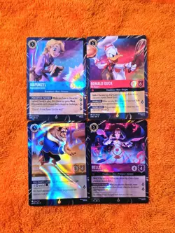 Disney Lorcana ALL PARK EXCLUSIVE PROMO CARDS SET OF 4 - Disneyland and WDW - Image 1