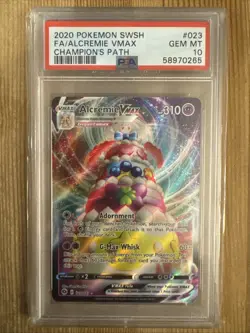 Alcremie VMAX - 023/073 - Pokemon Champions Path Sword & Shield Rare Card PSA 10 - Image 1