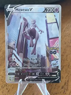 Pokemon TCG Mewtwo v Alt Art Full Art Holo Ultra Rare Card 072/078 Pokemon Go - Image 2