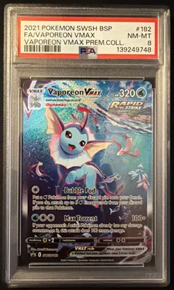 Vaporeon VMAX SWSH182 SWSH: Sword & Shield Promo Cards Holo Pokemon Psa 8 - Image 1
