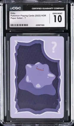 2022 POKEMON PLAYING CARDS KOREAN PAPER SAFARI #U DITTO CGC 10 GEM MINT - Image 1