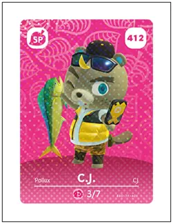 412 C.J. , Animal Crossing Amiibo Card - Series 5, Authentic, NM - Image 1