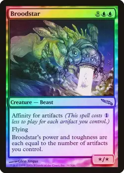 2X Foil Mirrodin Broodstar Light Play - Image 1