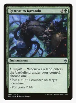 Retreat to Kazandu #186 Battle For Zendikar Magic Card in a Protective Sleeve - Image 1