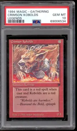 Magic MTG Legends Crimson Kobolds PSA 10 GEM MINT POP 26 - Image 1