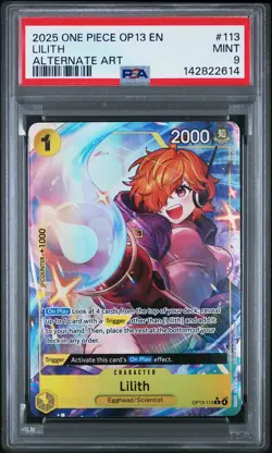 2025 ONE PIECE OP13-CARRYING ON HIS WILL ALTERNATE ART #113 LILITH PSA 9 - Image 1