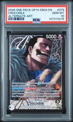 2026 ONE PIECE OP14-EB04-THE AZURE SEA'S SEVEN ALTERNATE ART CROCODILE PSA 10 - Image 1