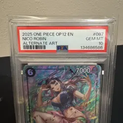 2025 ONE PIECE OP12-LEGACY OF THE MASTER ALTERNATE ART #087 NICO ROBIN PSA 10 - Image 5