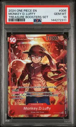 2024 ONE PIECE PROMOS TREASURE BOOSTERS SET #006 MONKEY D. LUFFY PSA 10 - Image 1