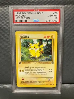 PSA 10 Pikachu Jungle 1st Edition Gem Mint Vintage Pokemon Card 1999 WOTC - Image 1