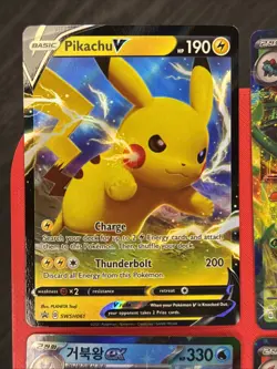 Pokemon TCG 4 Card Lot Holo Pikachu Promo V NM SWSH 151 Charizard Blastoise EX - Image 2