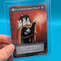 Grandmeowster Wizard Sorcery TCG Spellcaster Promo Card by Severine Pineaux - Image 1