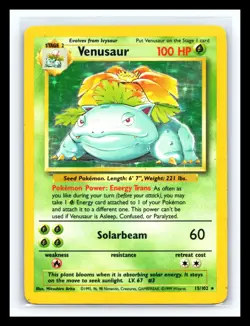 💥 VENUSAUR HOLO Rare # 15/102 | BASE SET | Pokemon 1999 TCG Vintage Card - Image 1