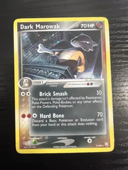 Pokemon TCG Dark Marowak Card 7/109, Holo Rare - Image 1