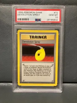 PSA 10 Devolution Spray GEM MINT Base Set Pokemon Vintage Trainer Card 1999 WOTC - Image 1
