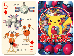 1998 Vintage Magneton/Dodrio 5 of Diamonds Pokemon Televi-kun Poker Playing Card - Image 1