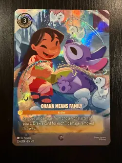 Disney Lorcana Card - Ohana Means Family (Enchanted) 224/204 - Lilo and Stitch - Image 1