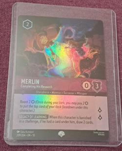 Disney Lorcana Foil Card EPIC - Merlin completing his research 209 - Whispers x1 - Image 1