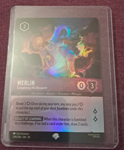 Disney Lorcana Foil Card EPIC - Merlin completing his research 209 - Whispers x1 - Image 2