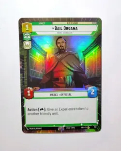 Star Wars Unlimited Bail Organa RARE Hyperspace FOIL #358 w/2 FREE cards - Image 1