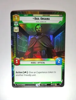 Star Wars Unlimited Bail Organa RARE Hyperspace FOIL #358 w/2 FREE cards - Image 2