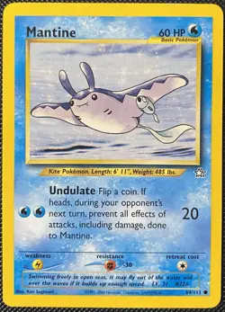 Mantine 64/111 Neo Genesis Regular (See Photos) Pokemon Card - Image 1