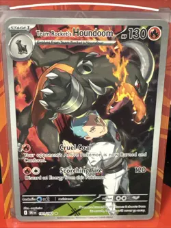 Pokemon TCG Team Rockets Houndoom Illustration Rare Card 191/182 Destined Rivals - Image 1