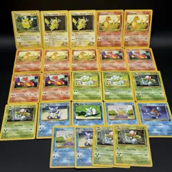 WOTC VINTAGE BASE SET STARTERS POKEMON CARD LOT 🔥 PIKA SQUIRT BULB CHARM - Image 1