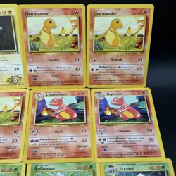 WOTC VINTAGE BASE SET STARTERS POKEMON CARD LOT 🔥 PIKA SQUIRT BULB CHARM - Image 3