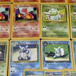 WOTC VINTAGE BASE SET STARTERS POKEMON CARD LOT 🔥 PIKA SQUIRT BULB CHARM - Image 5